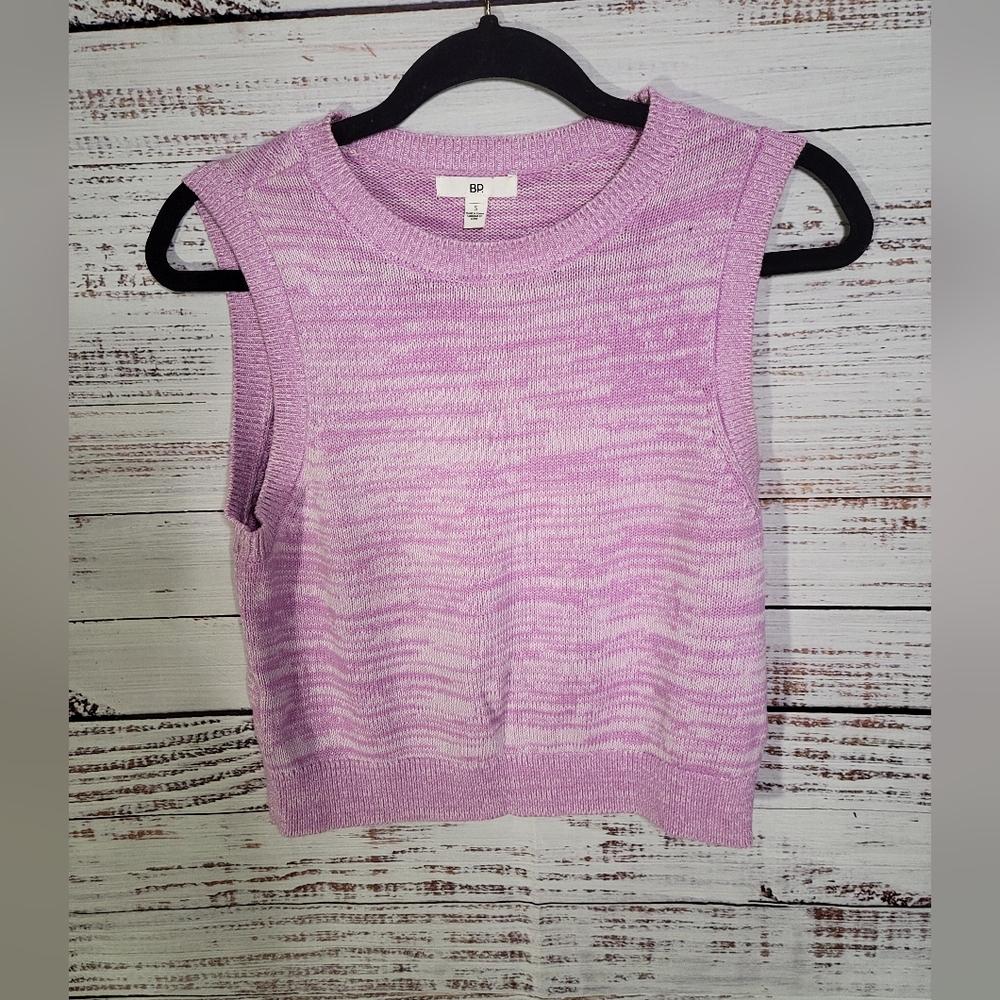 BP S PURPLE SLEVELESS CROPPED SWEATER
